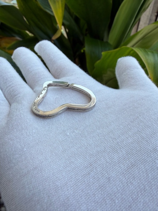 TIFFANY&CO. Silver 925 Elsa Peretti Open Heart Key Ring Authentic - Picture 6 of 12